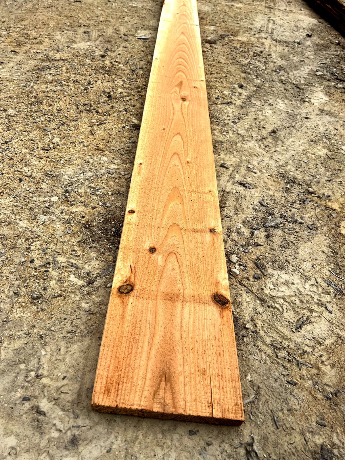 A fresh sawn board before charring